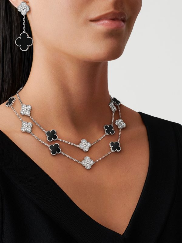 Vintage Alhambra long necklace, 20 motifs - Image 3
