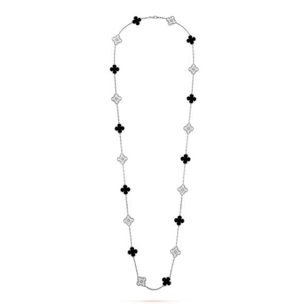 Vintage Alhambra long necklace, 20 motifs - Image 4