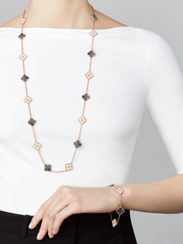 Vintage Alhambra long necklace, 20 motifs - Image 3