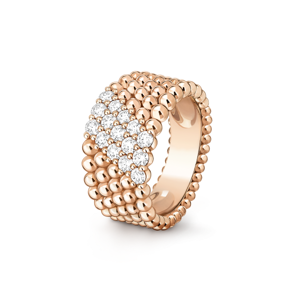 Perlée diamonds ring, 5 rows