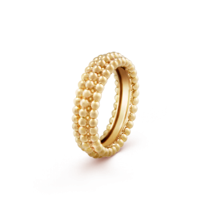 Perlée pearls of gold ring, 3 rows