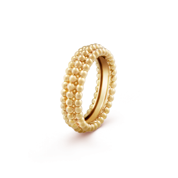 Perlée pearls of gold ring, 3 rows